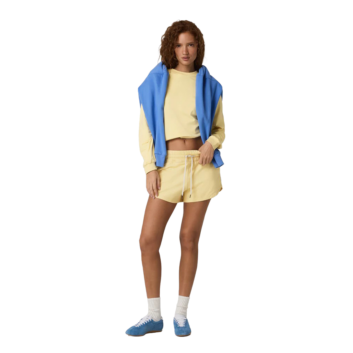 Vuori Halo Modern Crew (Women) - Lemon Snap Heather Apparel - Top - Sweatshirt - The Heel Shoe Fitters