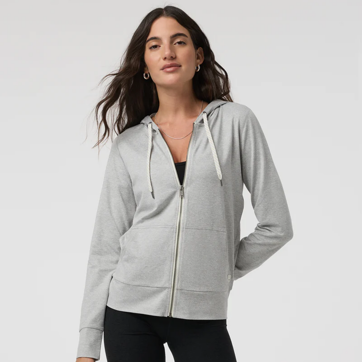 Vuori Halo Performance Hoodie 2.0 (Women) - Pale Grey Heather Apparel - Top - Sweatshirt - The Heel Shoe Fitters