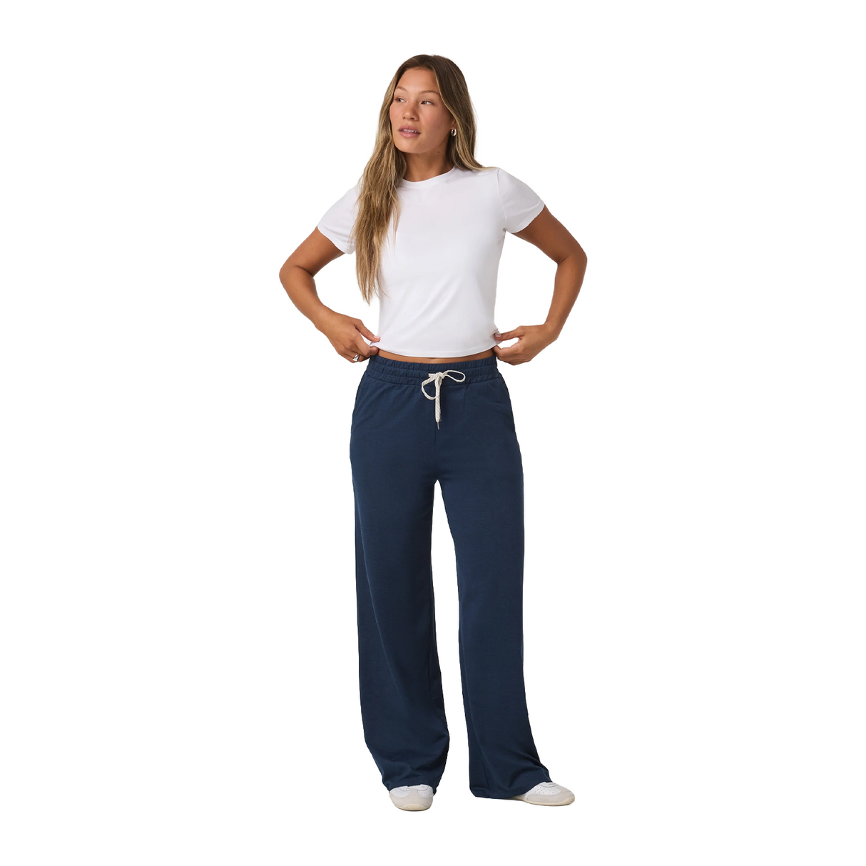 Vuori Halo Essential Wideleg Pant (Women) - Blue Coast Heather