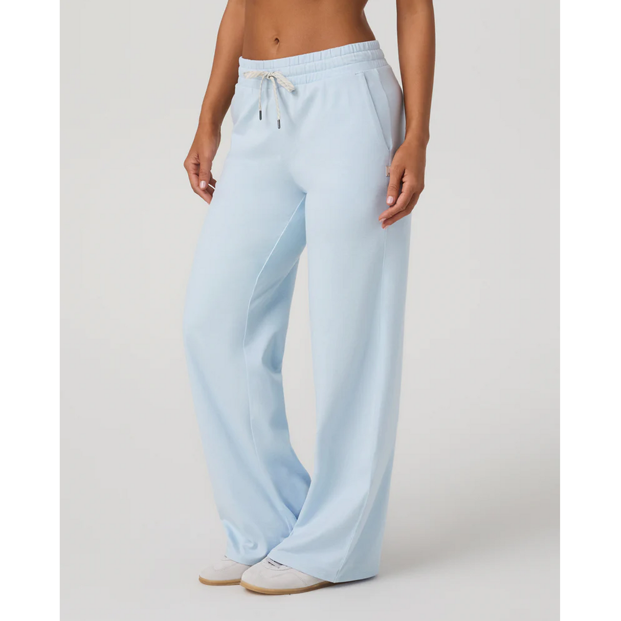 Vuori Halo Essential Wideleg Pant (Women) - Soft Sky Heather Apparel - Bottom - Pant - The Heel Shoe Fitters