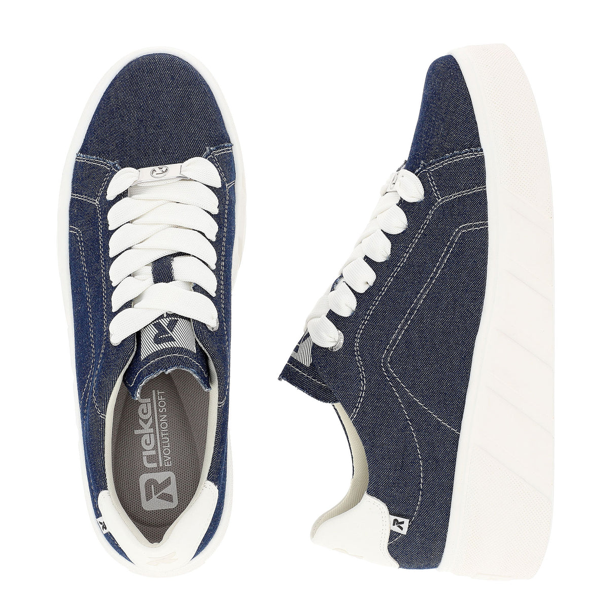 Rieker R-Evolution Carla W0501-14 Sneaker (Women) - Blue Athletic - Casual - Lace Up - The Heel Shoe Fitters