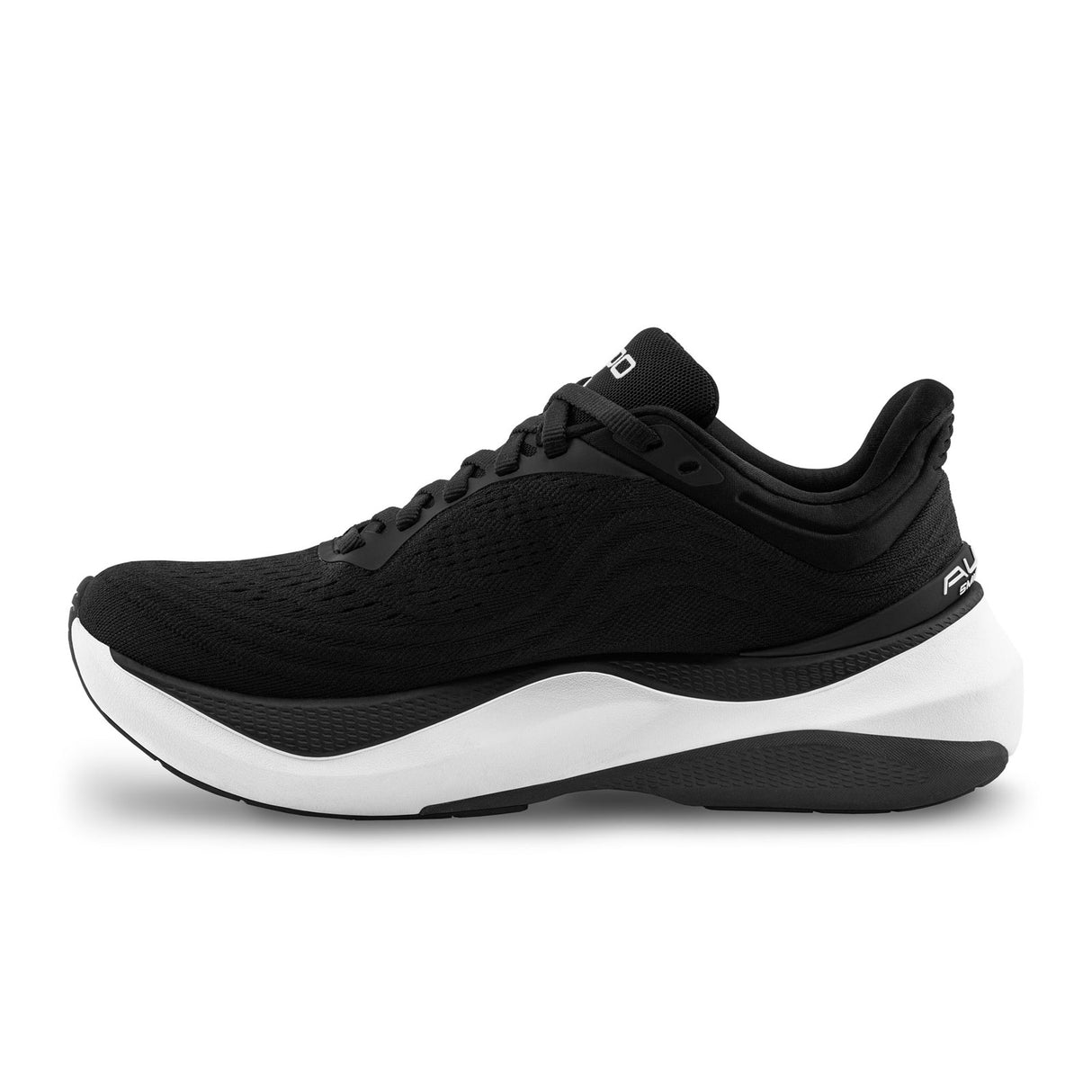 Topo Aura Running Shoe (Women) - Black/White Athletic - Running - Stability - The Heel Shoe Fitters
