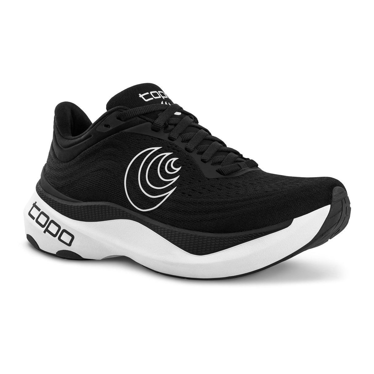 Topo Aura Running Shoe (Women) - Black/White Athletic - Running - Stability - The Heel Shoe Fitters