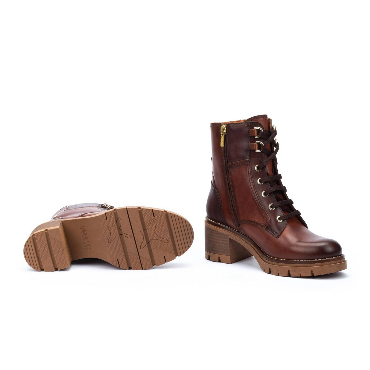 Pikolinos Soria W0B-8552C2 Heeled Ankle Boot (Women) - Cognac Boots - Casual - Mid - The Heel Shoe Fitters