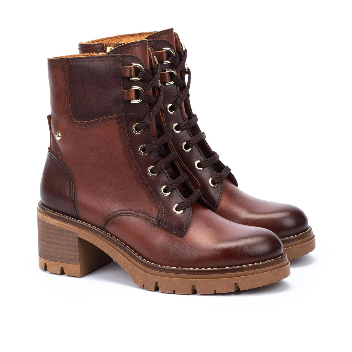 Pikolinos Soria W0B-8552C2 Heeled Ankle Boot (Women) - Cognac Boots - Casual - Mid - The Heel Shoe Fitters