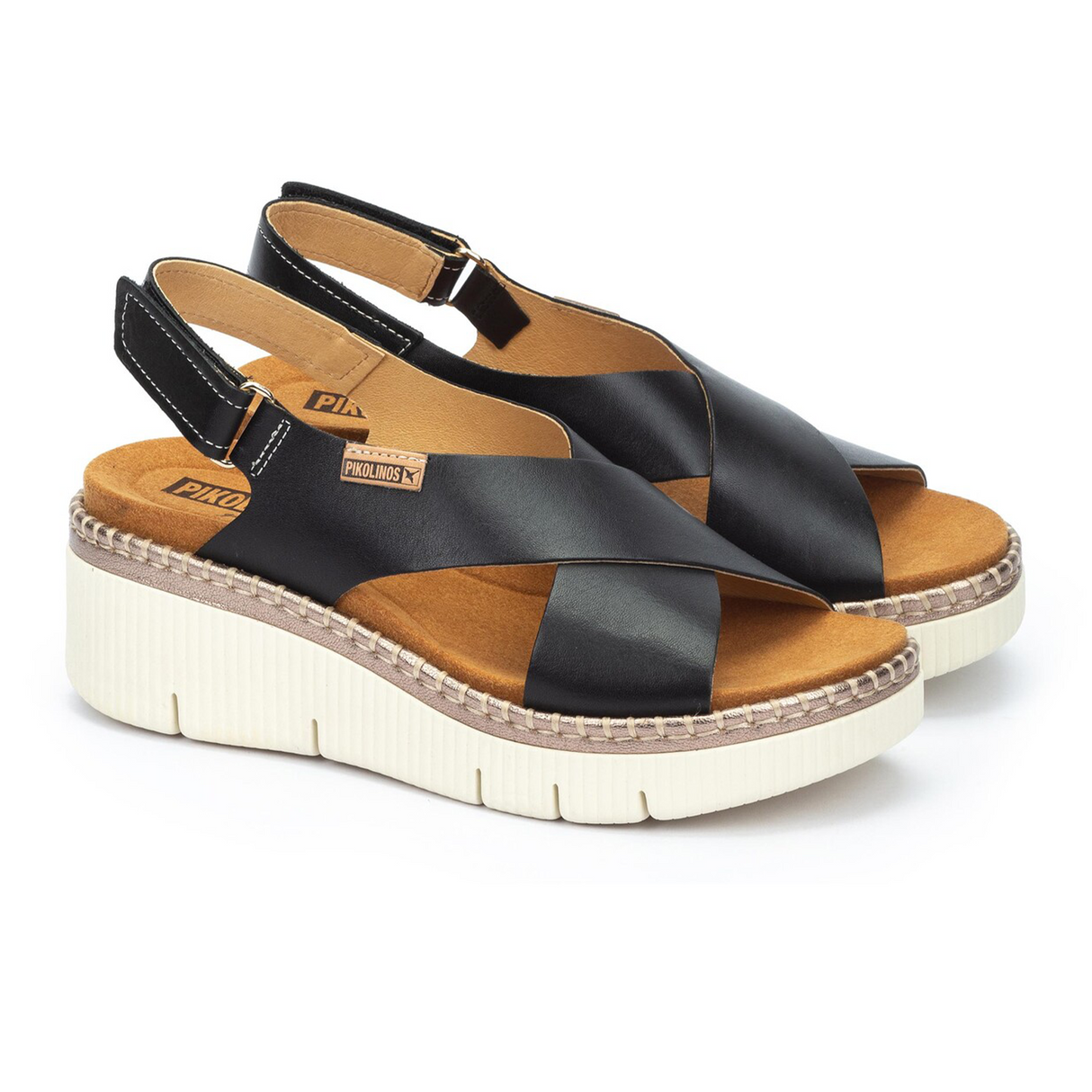 Pikolinos Gomera W0K-0606C1 Wedge Sandal (Women) - Black Sandal - Heel/Wedge - The Heel Shoe Fitters