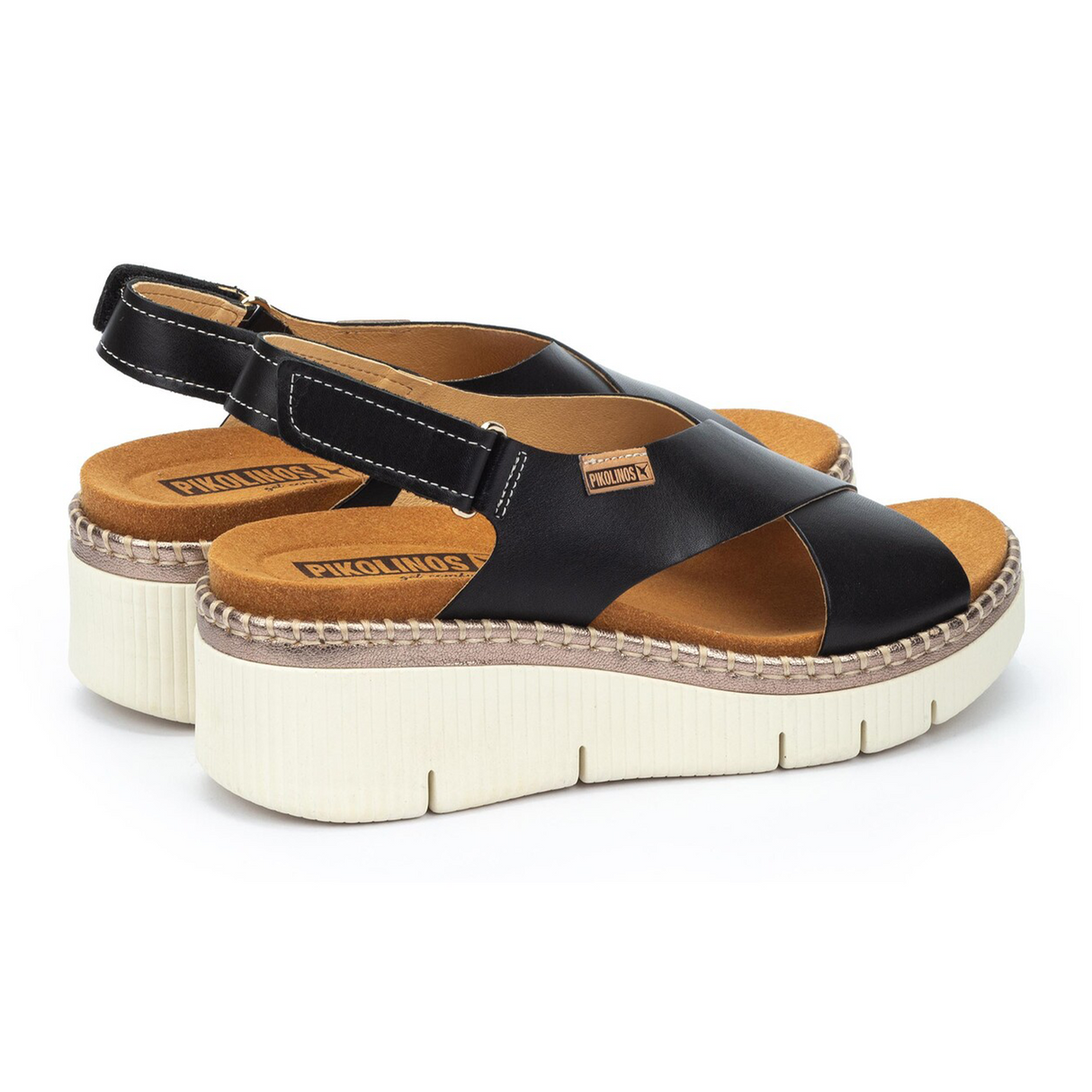 Pikolinos Gomera W0K-0606C1 Wedge Sandal (Women) - Black Sandal - Heel/Wedge - The Heel Shoe Fitters
