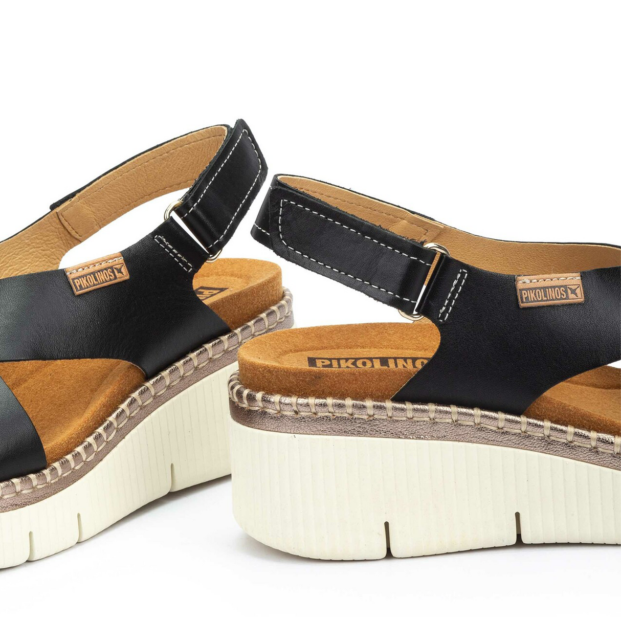 Pikolinos Gomera W0K-0606C1 Wedge Sandal (Women) - Black Sandal - Heel/Wedge - The Heel Shoe Fitters