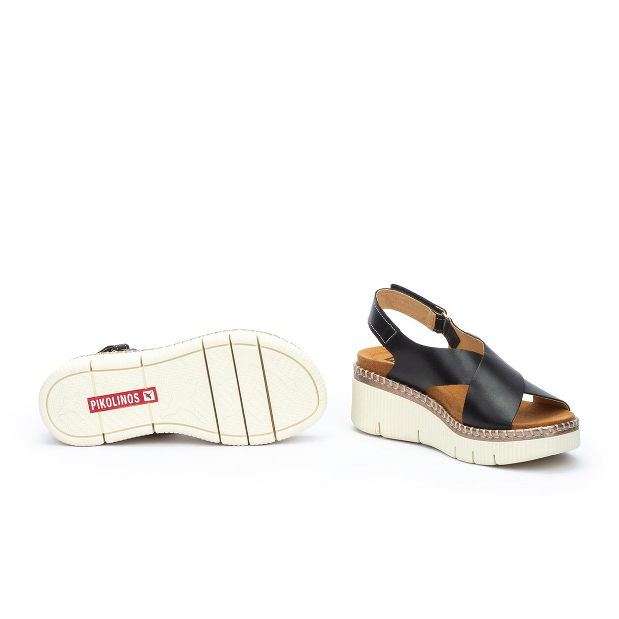 Pikolinos Gomera W0K-0606C1 Wedge Sandal (Women) - Black Sandal - Heel/Wedge - The Heel Shoe Fitters