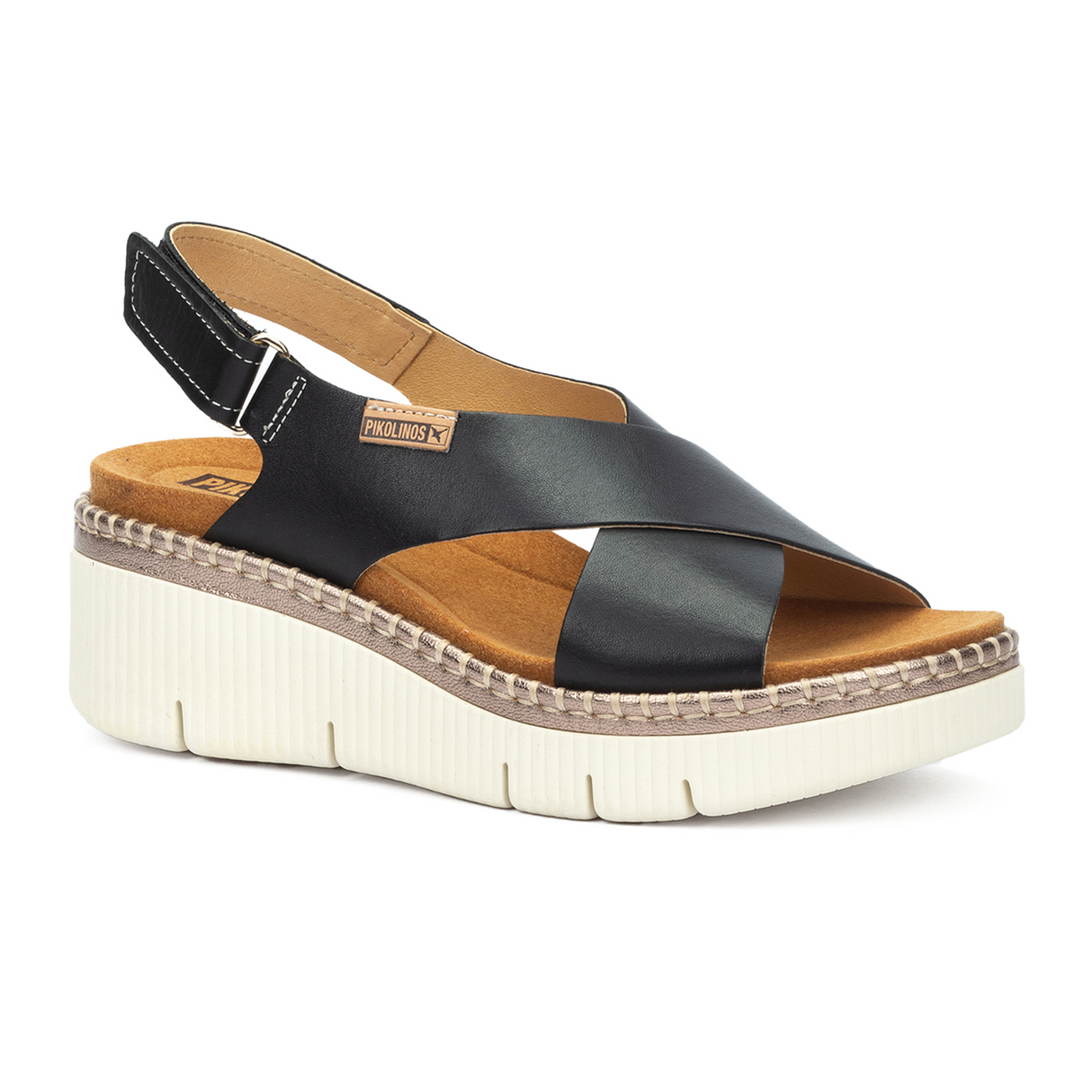 Pikolinos Gomera W0K-0606C1 Wedge Sandal (Women) - Black Sandal - Heel/Wedge - The Heel Shoe Fitters