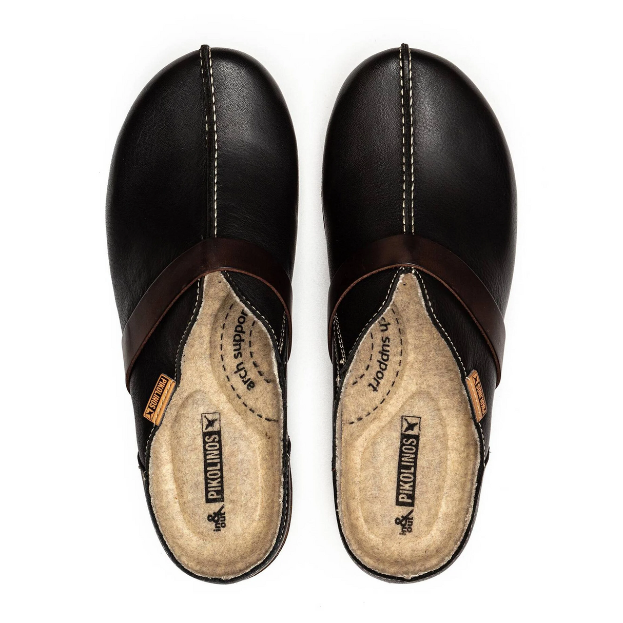 Pikolinos Granada W0W-3590C1 Clog (Women) - Black Leather Dress-Casual - Clogs & Mules - The Heel Shoe Fitters