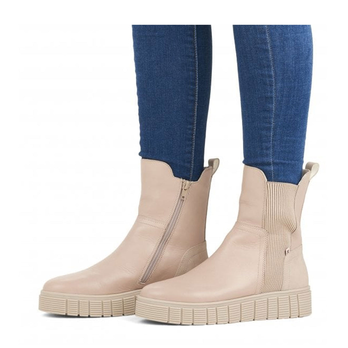 Rieker R-Evolution W1062-62 Ankle Boot (Women) - Beige Boots - Fashion - Mid Boot - The Heel Shoe Fitters