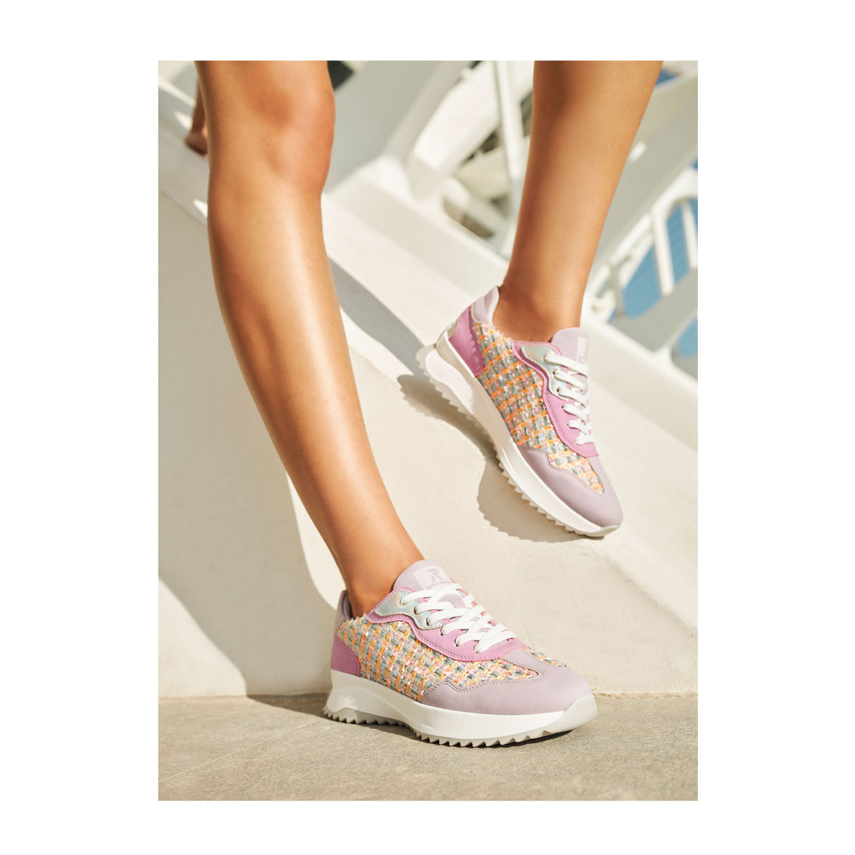 Rieker R-Evolution Dhara W1300-90 Sneaker (Women) - Mauve/Pastel Orange Athletic - Casual - Lace Up - The Heel Shoe Fitters