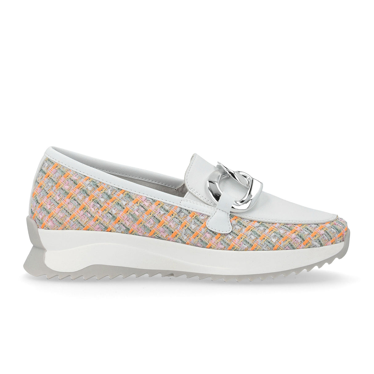 Rieker R-Evolution Dhara W1303-90 Loafer (Women) - White/Multi Dress-Casual - Slip On - The Heel Shoe Fitters