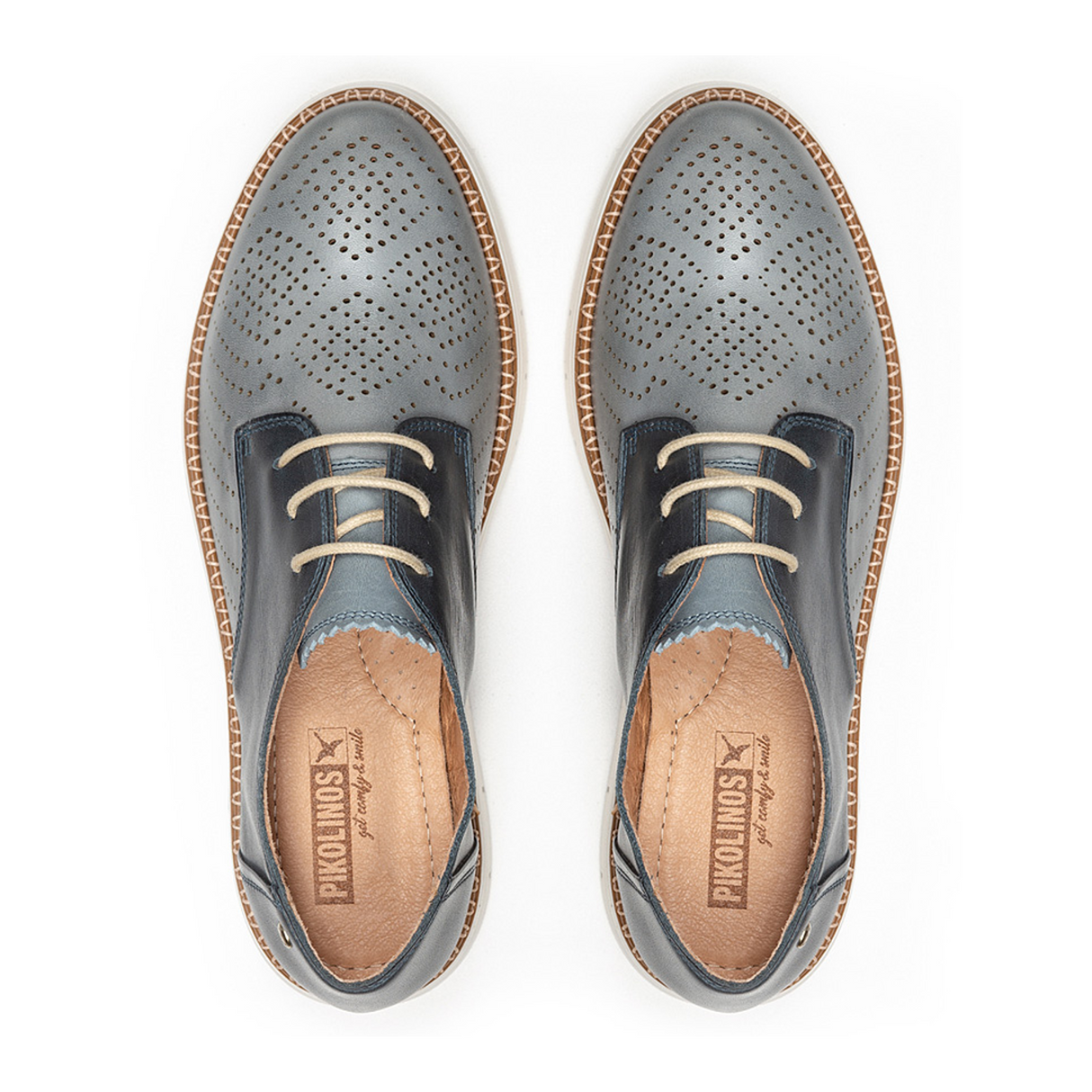 Pikolinos Henares W1A-4816C1 Oxford (Women) - Denim Leather Dress-Casual - Oxford - The Heel Shoe Fitters