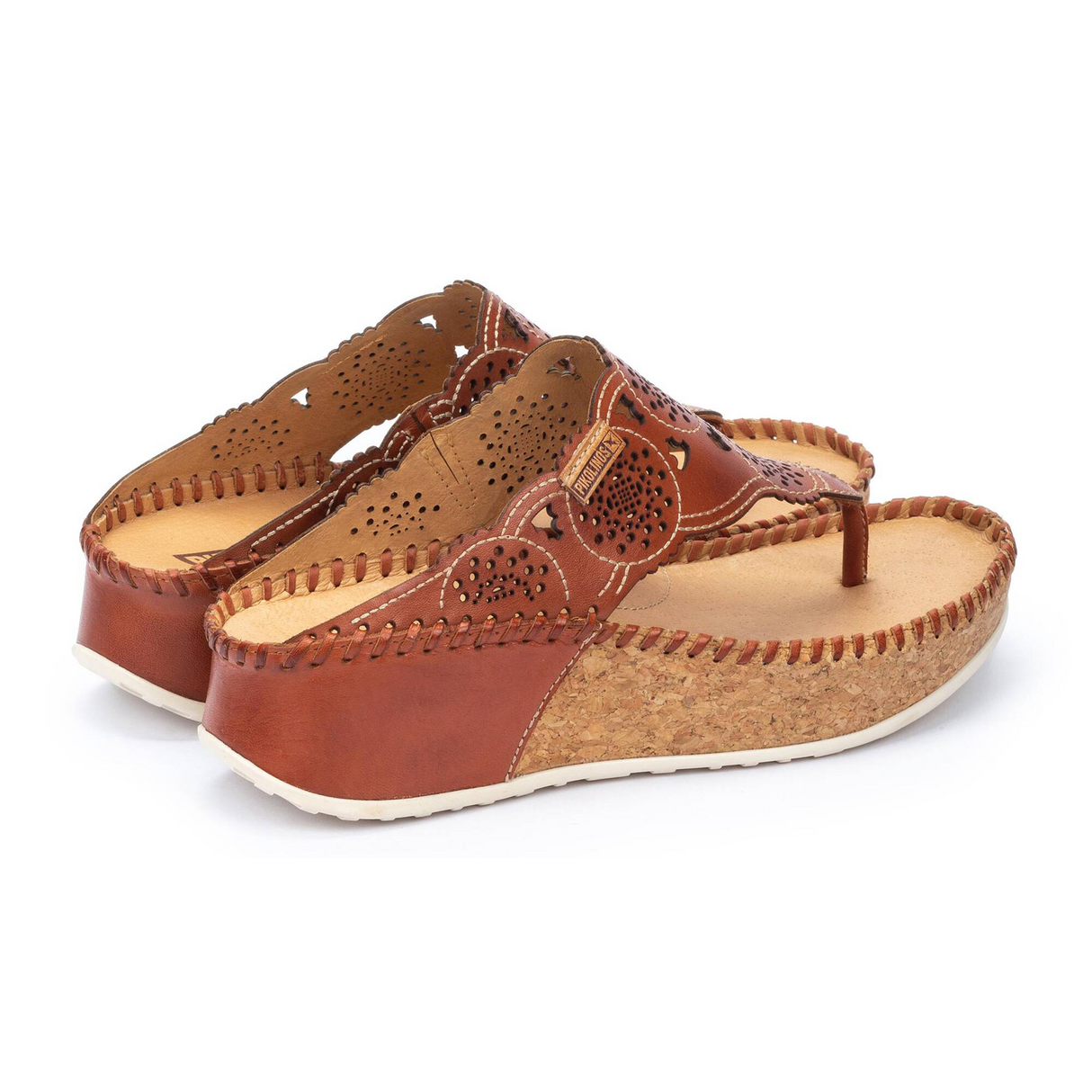 Pikolinos Marina W1C-0745 Wedge Sandal (Women) - Brick Leather Sandal - Heel/Wedge - The Heel Shoe Fitters