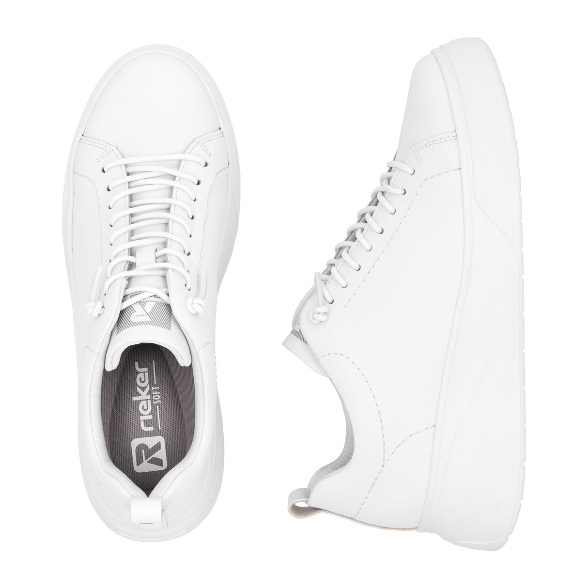 Rieker Carla W2301 Sneaker (Women) - Weiss/Weiss Athletic - Casual - Lace Up - The Heel Shoe Fitters