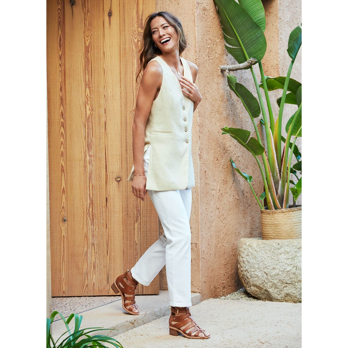 Pikolinos Blanes W3H-1823 Heeled Sandal (Women) - Brandy Leather Sandal - Heel/Wedge - The Heel Shoe Fitters