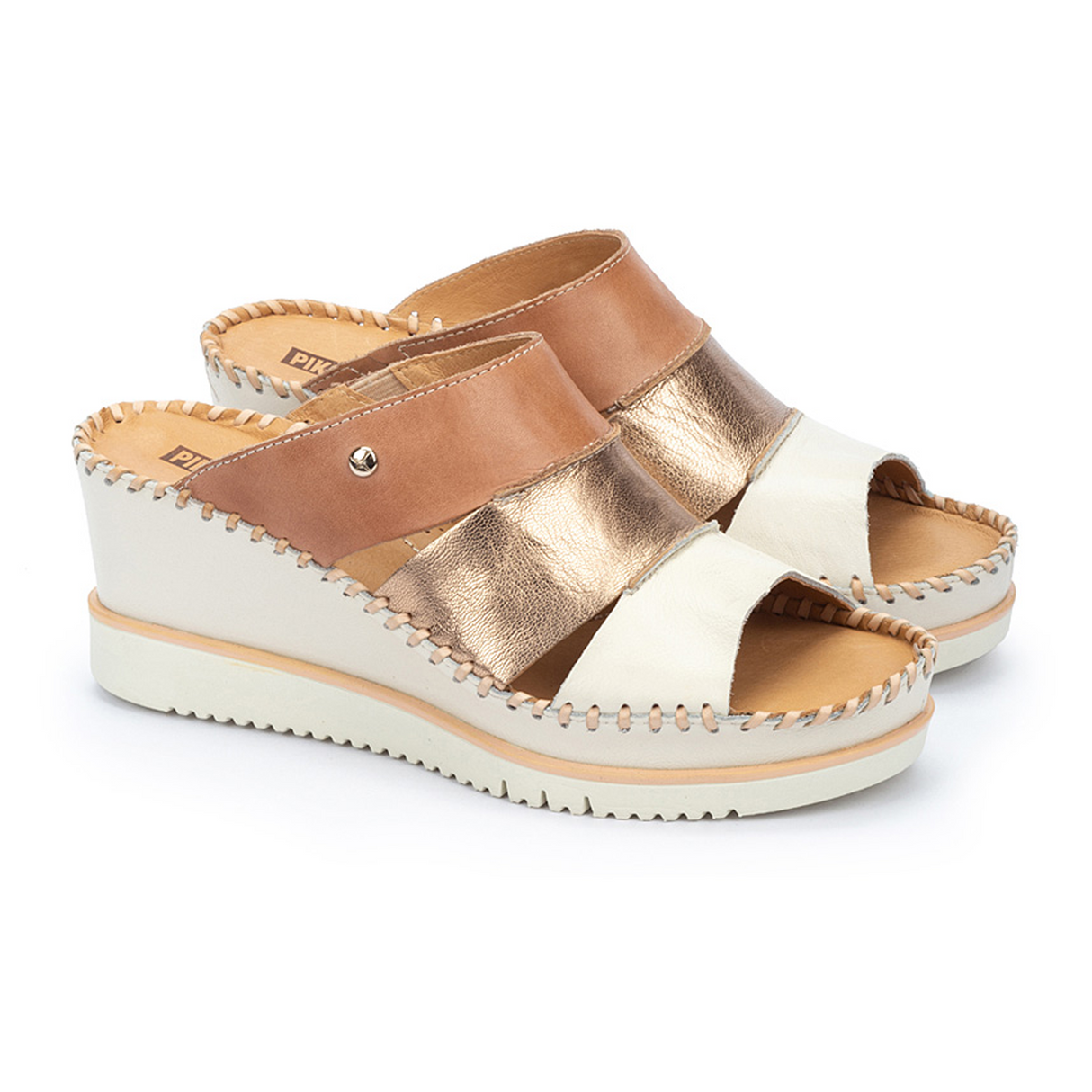 Pikolinos Aquadulce W3Z-1772C2 Wedge Sandal (Women) - Nata Leather Sandal - Heel/Wedge - The Heel Shoe Fitters