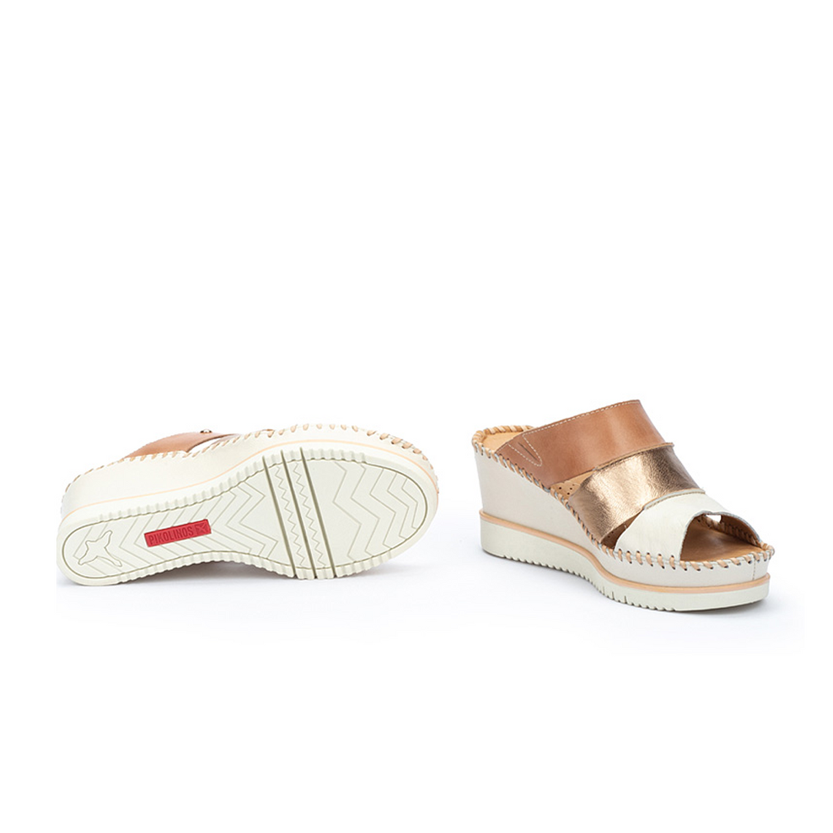 Pikolinos Aquadulce W3Z-1772C2 Wedge Sandal (Women) - Nata Leather Sandal - Heel/Wedge - The Heel Shoe Fitters