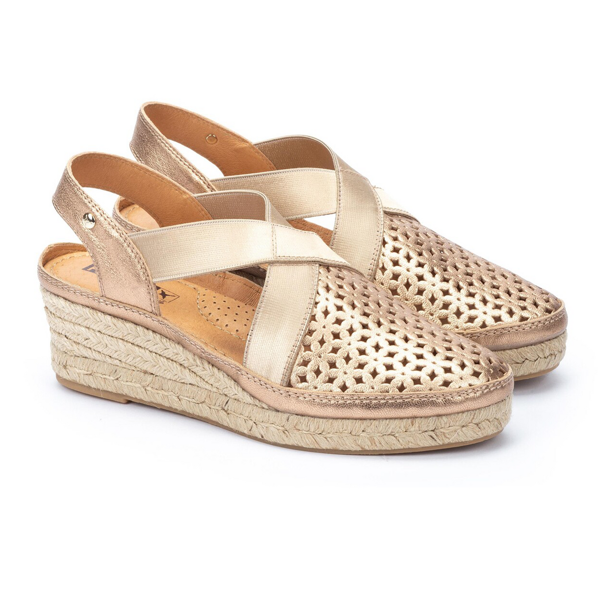 Pikolinos Benidorm W4A-1546 Wedge Sandal (Women) - Champagne Sandal - Heel/Wedge - The Heel Shoe Fitters
