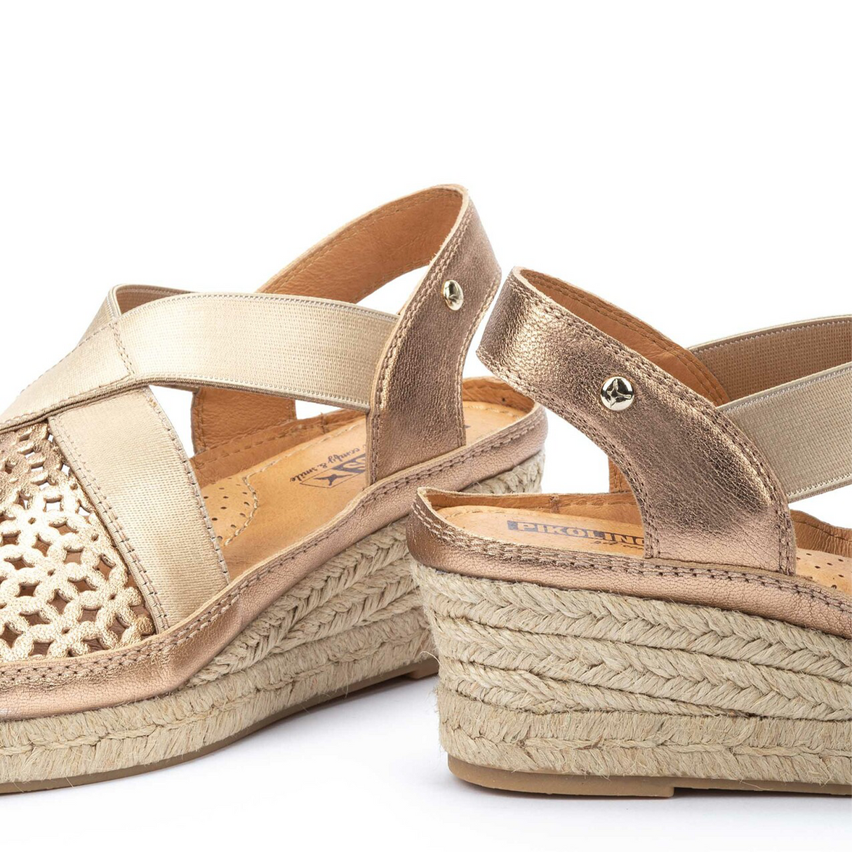 Pikolinos Benidorm W4A-1546 Wedge Sandal (Women) - Champagne Sandal - Heel/Wedge - The Heel Shoe Fitters