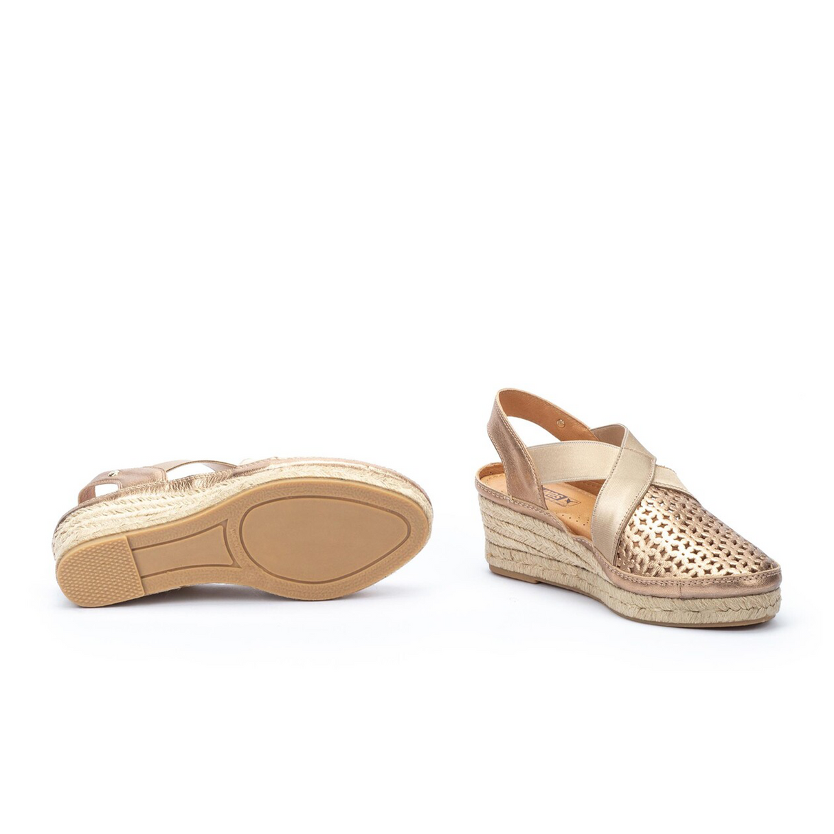 Pikolinos Benidorm W4A-1546 Wedge Sandal (Women) - Champagne Sandal - Heel/Wedge - The Heel Shoe Fitters