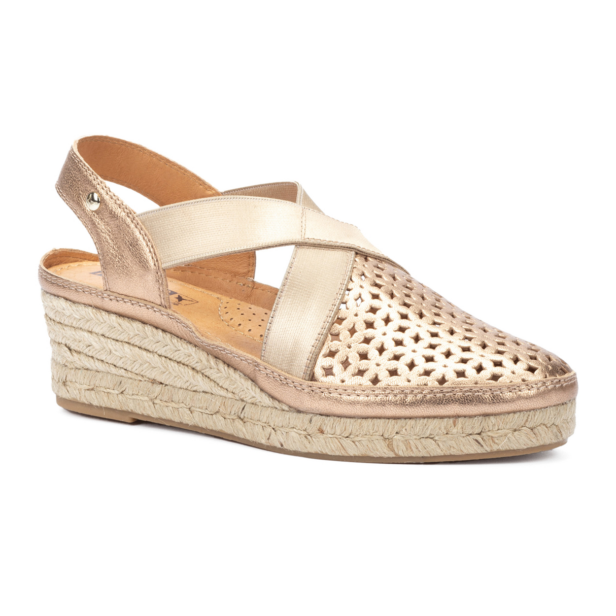 Pikolinos Benidorm W4A-1546 Wedge Sandal (Women) - Champagne Sandal - Heel/Wedge - The Heel Shoe Fitters