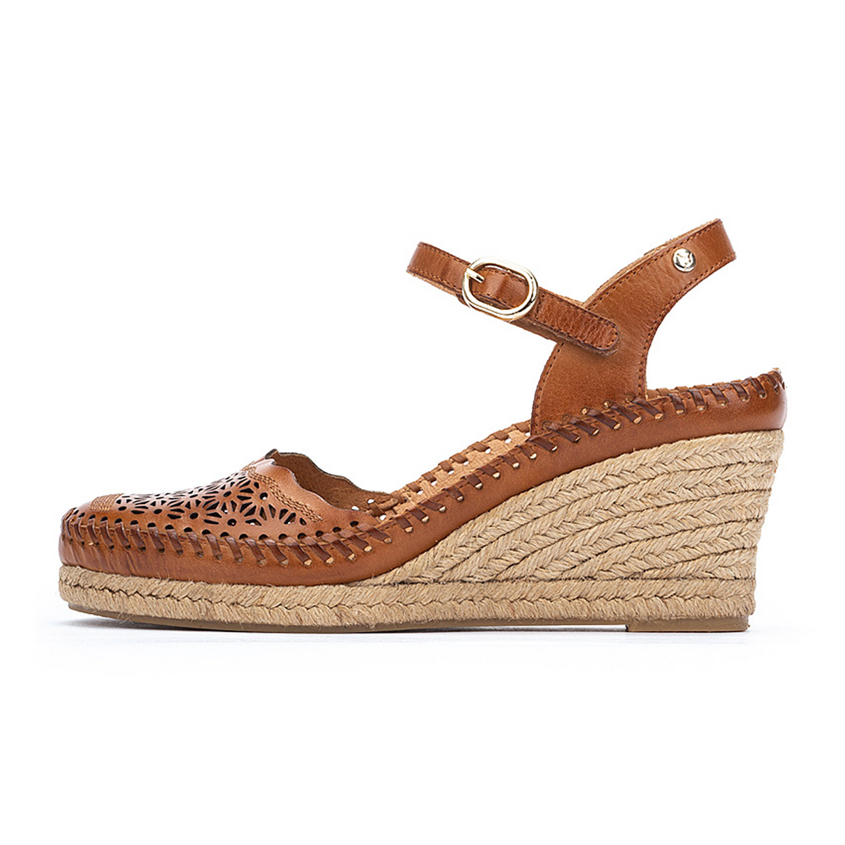 Pikolinos Vila W9Y-1508 Wedge Sandal (Women) - Brandy Leather Sandal - Heel/Wedge - The Heel Shoe Fitters