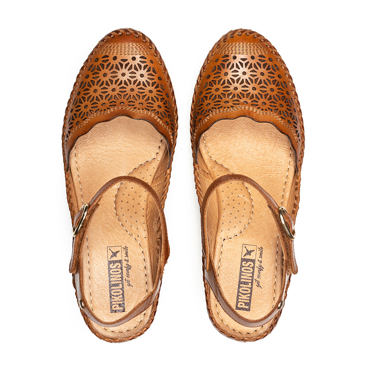 Pikolinos Vila W9Y-1508 Wedge Sandal (Women) - Brandy Leather Sandal - Heel/Wedge - The Heel Shoe Fitters