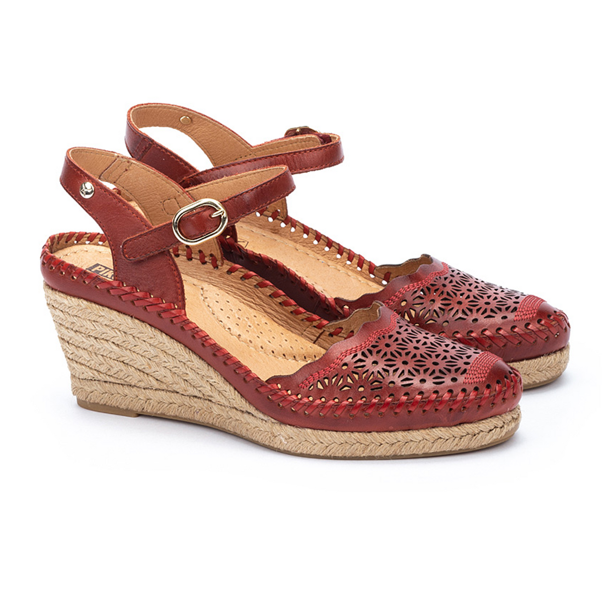 Pikolinos Vila W9Y-1508 Wedge Sandal (Women) - Sandia Leather Sandal - Heel/Wedge - The Heel Shoe Fitters