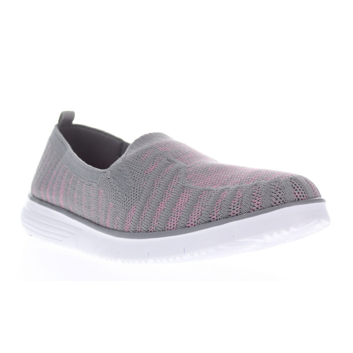 Propet TravelFit Slip On (Women) - Grey/Pink Dress-Casual - Slip On - The Heel Shoe Fitters