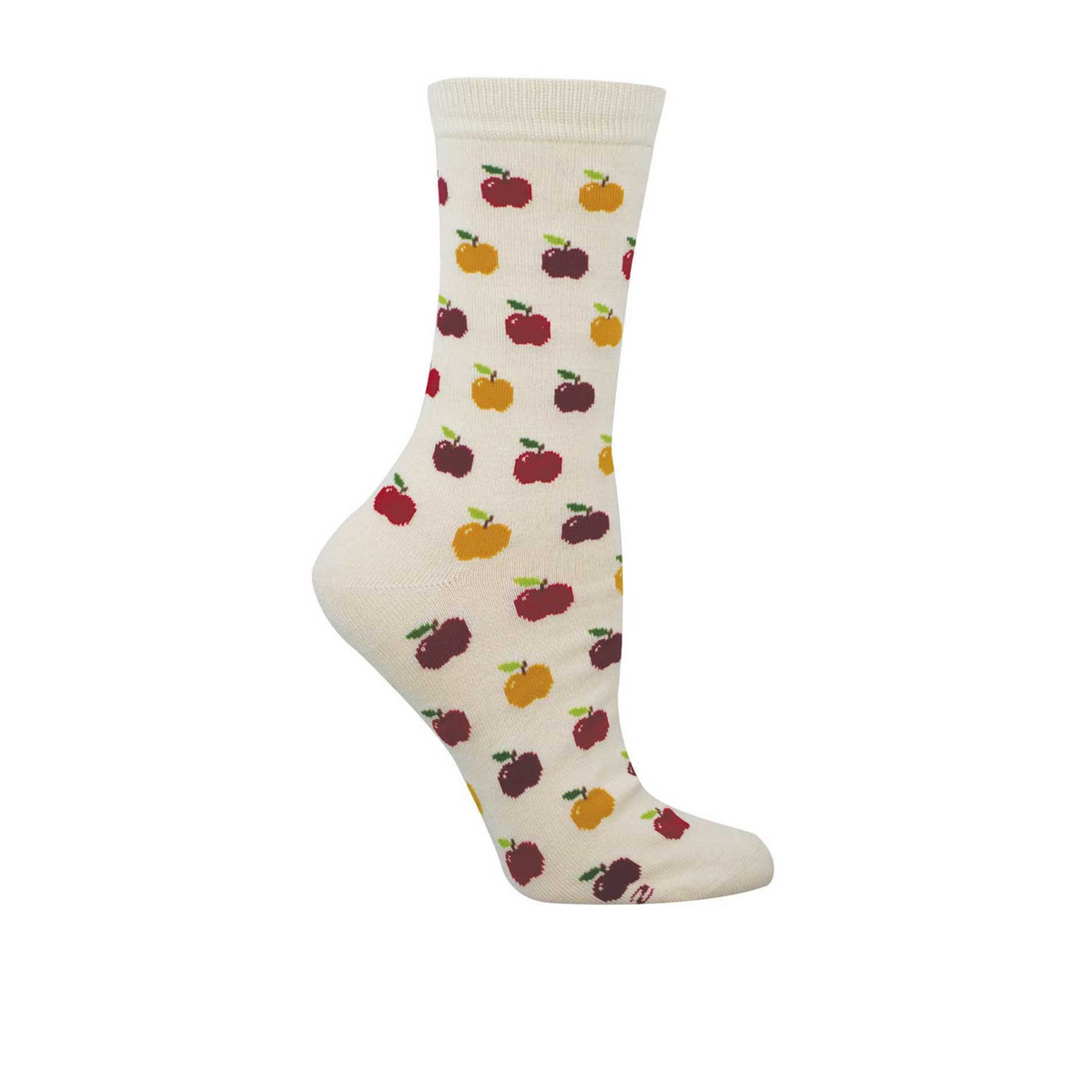 SockSmith Bushel of Apples Crew Sock (Women) - Ivory