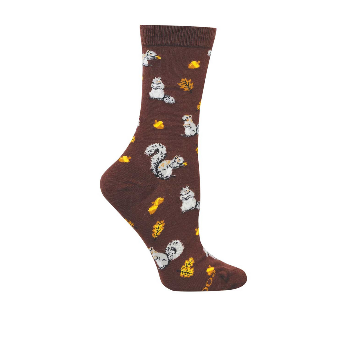 SockSmith Squirrel in the Forest Crew Sock (Women) - Brown