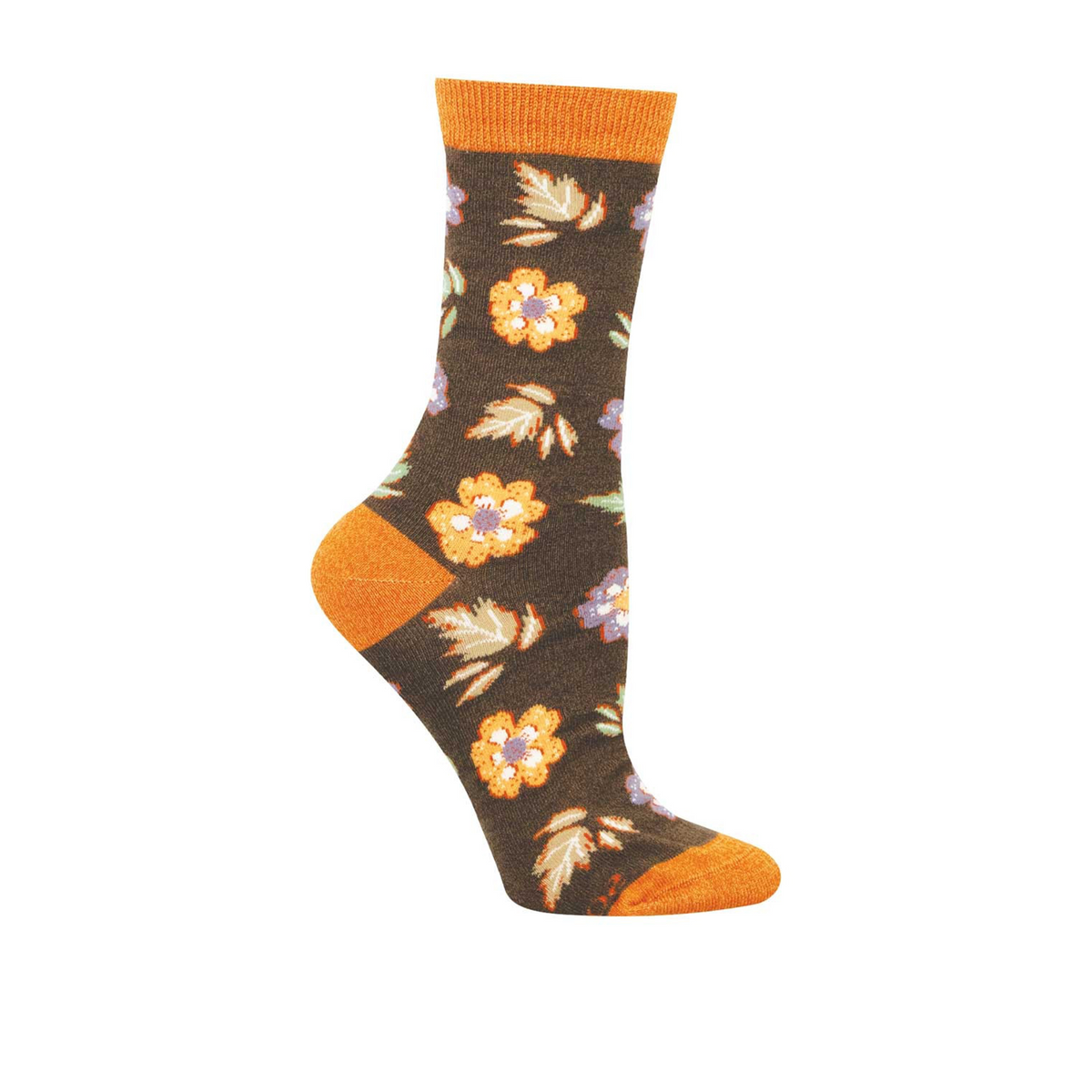 SockSmith Autumn Foliage Crew Sock (Women) - Brown Heather