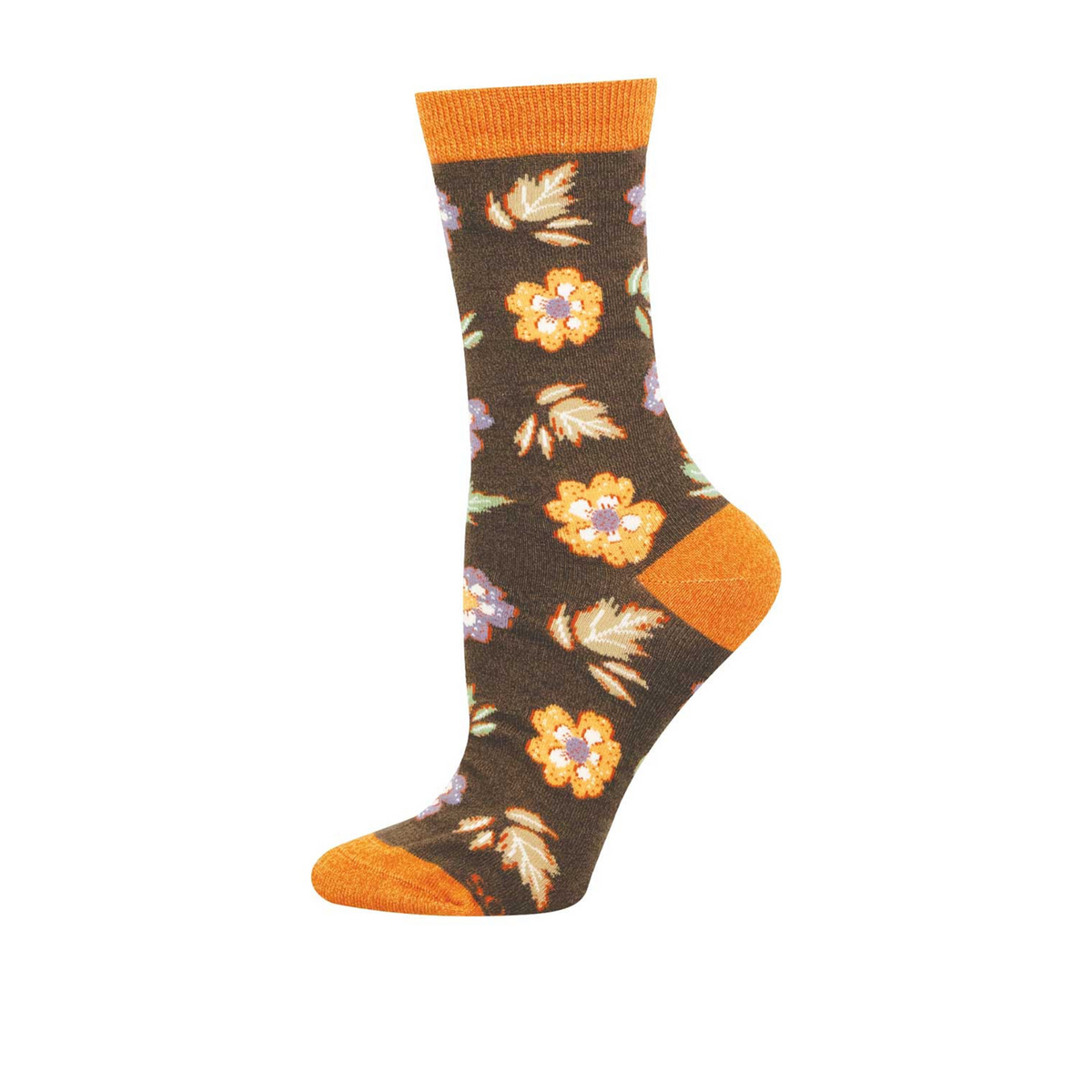 SockSmith Autumn Foliage Crew Sock (Women) - Brown Heather