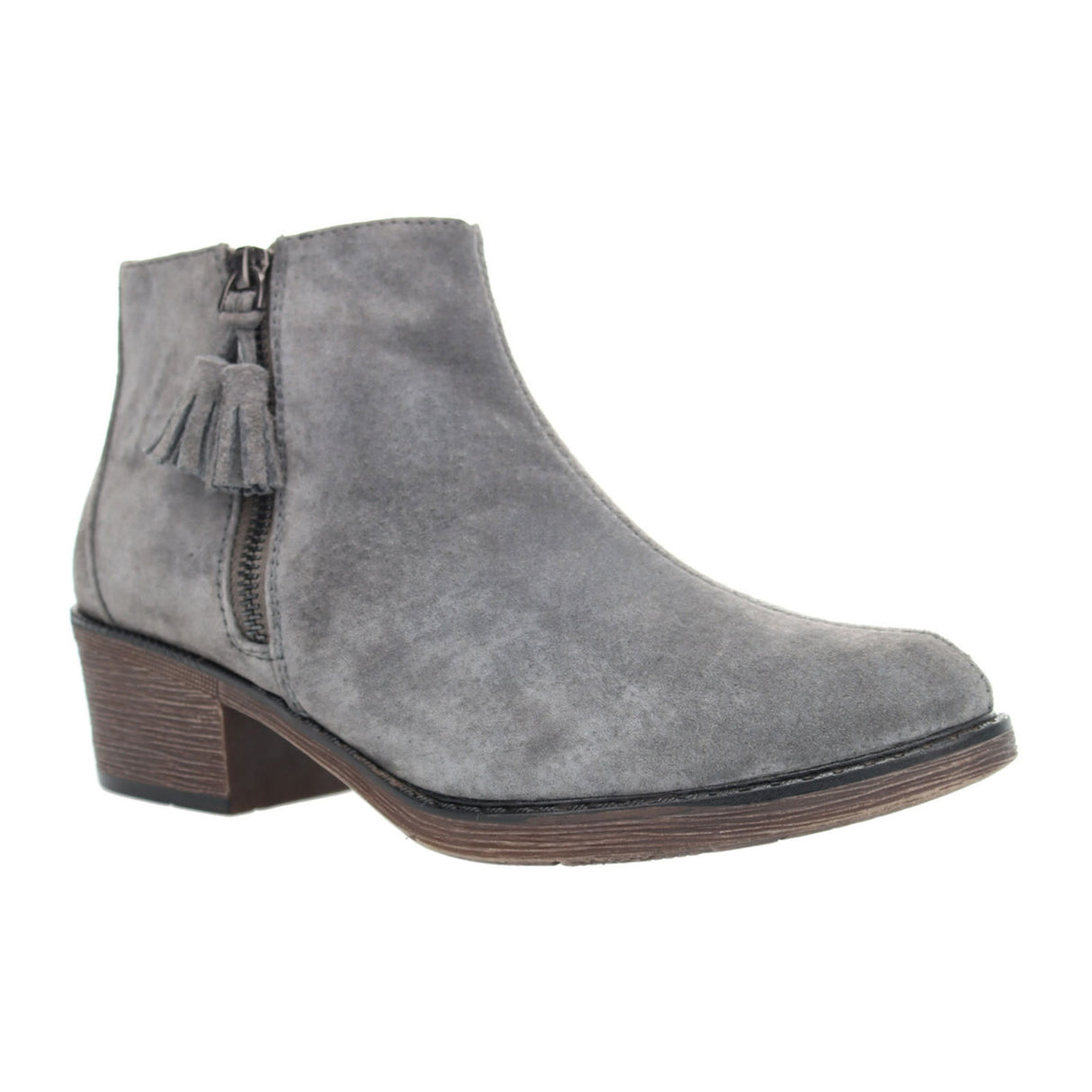 Propet Rebel Ankle Boot (Women) - Grey Suede Boots - Fashion - Ankle Boot - The Heel Shoe Fitters