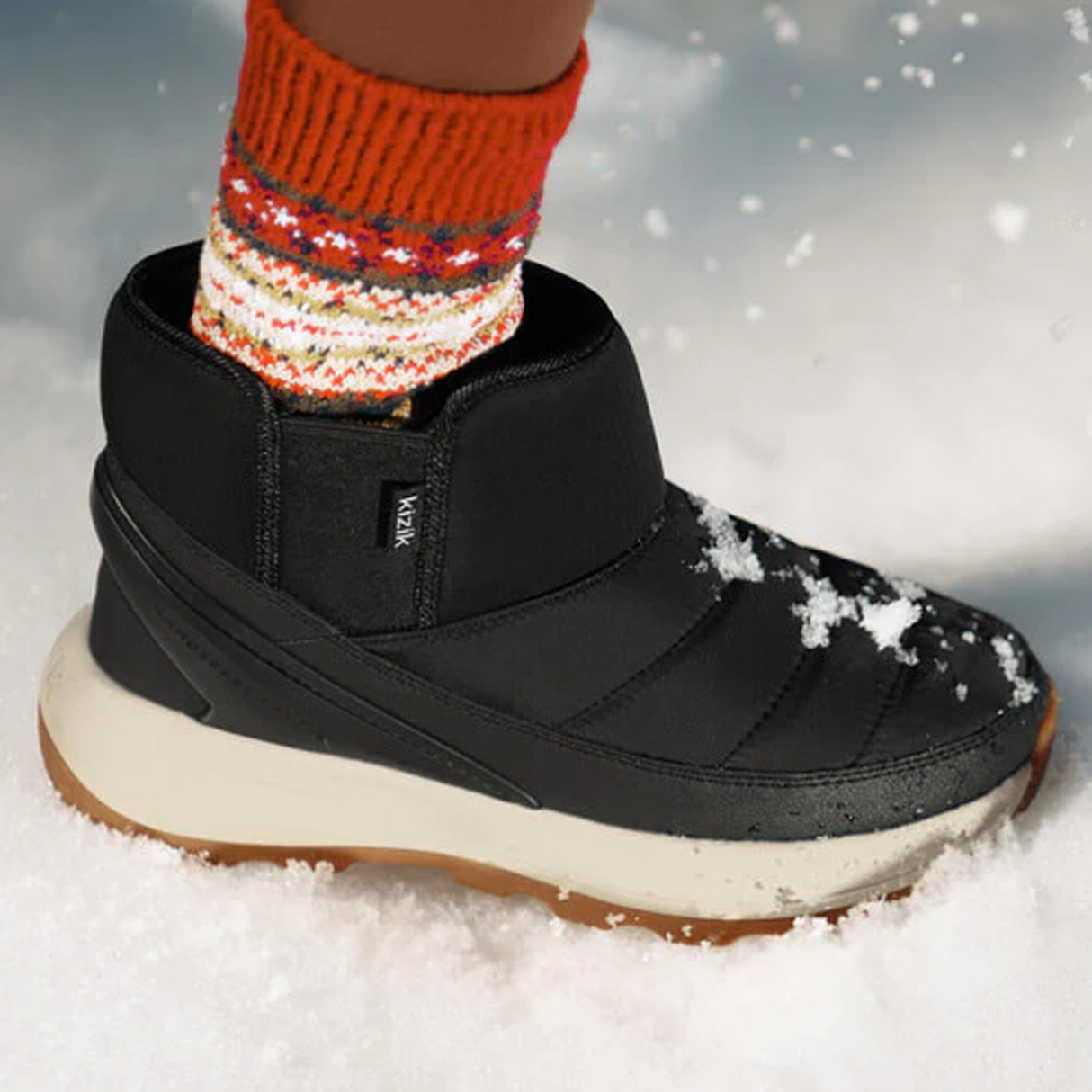 Kizik Juno 2 Low Insulated Boot (Women) - Black/Whitecap Gray Athletic - Casual - Slip On - The Heel Shoe Fitters