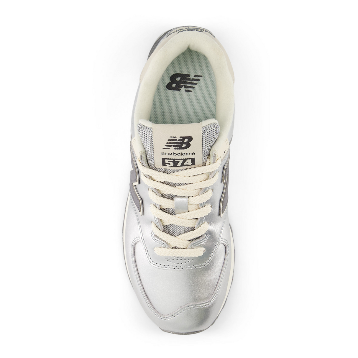 New Balance 574 Sneaker (Women) - Metallic Silver/Arctic Grey Athletic - Casual - Lace Up - The Heel Shoe Fitters