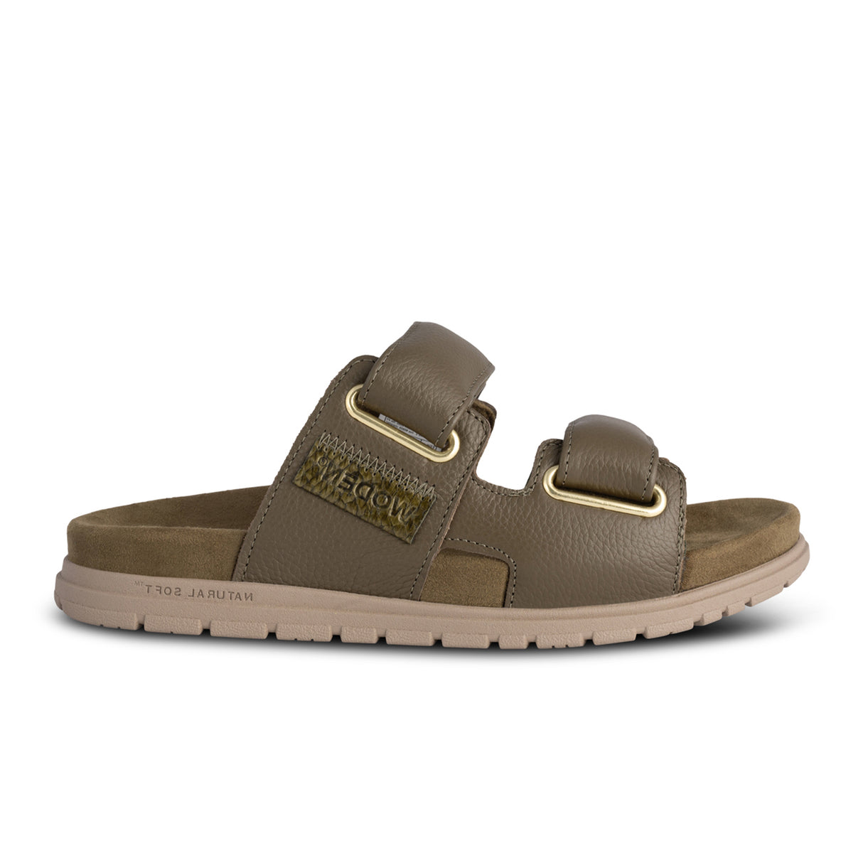 Woden Lisa Slide Sandal (Women) - Dark Olive Leather Sandal - Active - The Heel Shoe Fitters