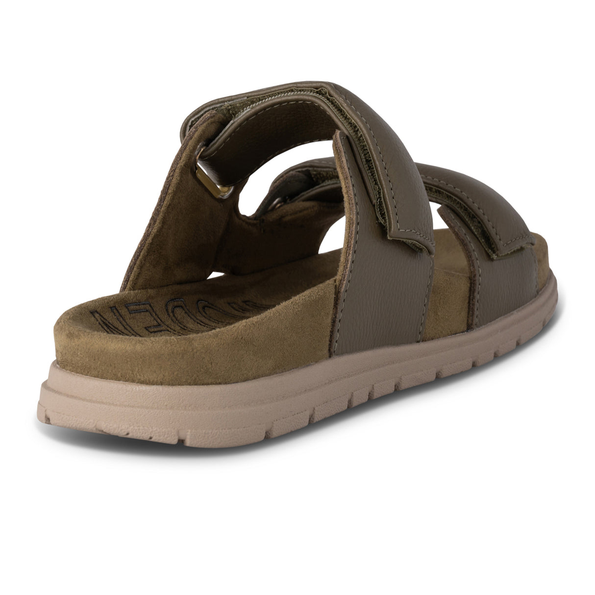 Woden Lisa Slide Sandal (Women) - Dark Olive Leather Sandal - Active - The Heel Shoe Fitters