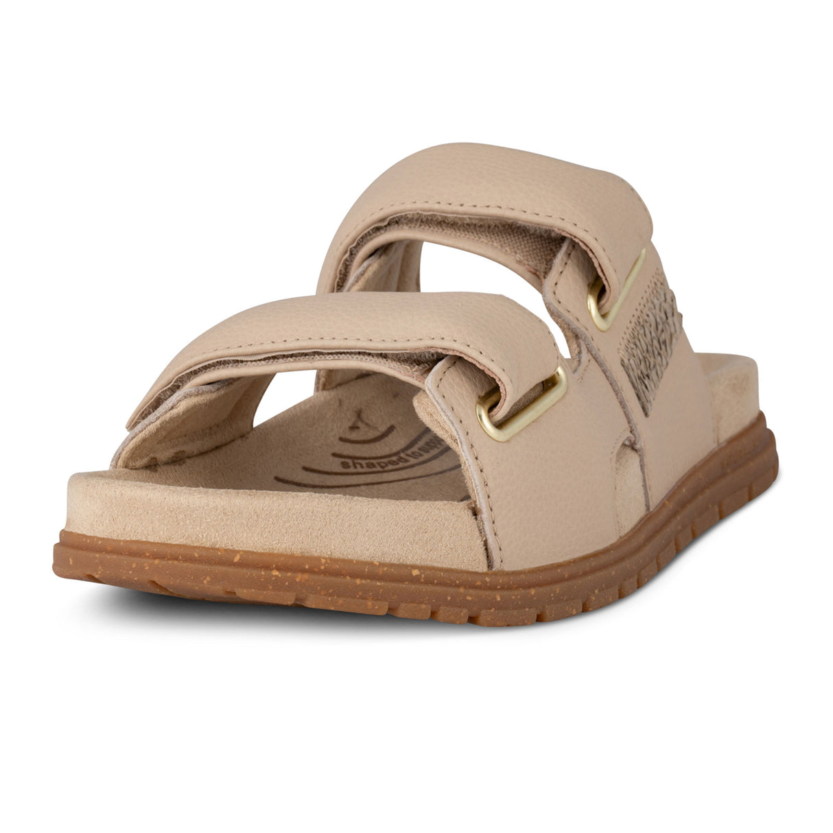 Woden Lisa Slide Sandal (Women) - Coffee Cream Leather Sandal - Active - The Heel Shoe Fitters