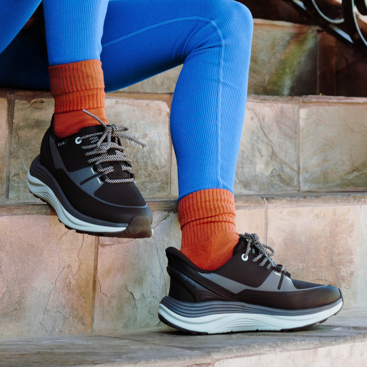 Kizik London All-Terrain Sneaker (Women) - Black/Surf Spray Athletic - Casual - Lace Up - The Heel Shoe Fitters