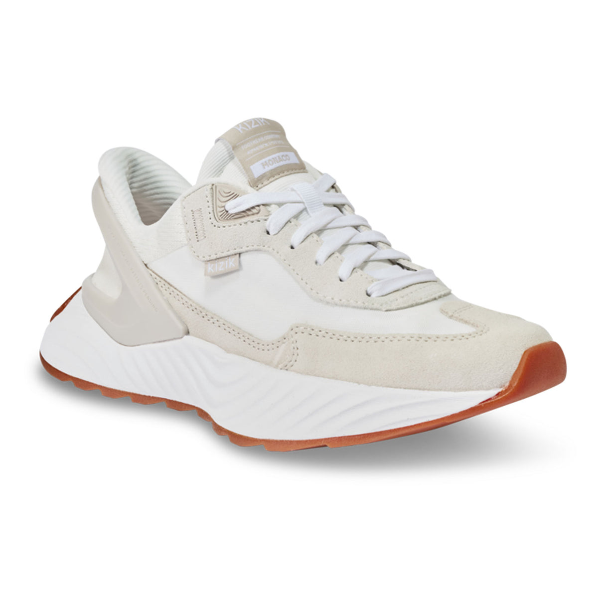 Kizik Monaco Sneaker (Women) - White/Moonbeam Athletic - Casual - Lace Up - The Heel Shoe Fitters