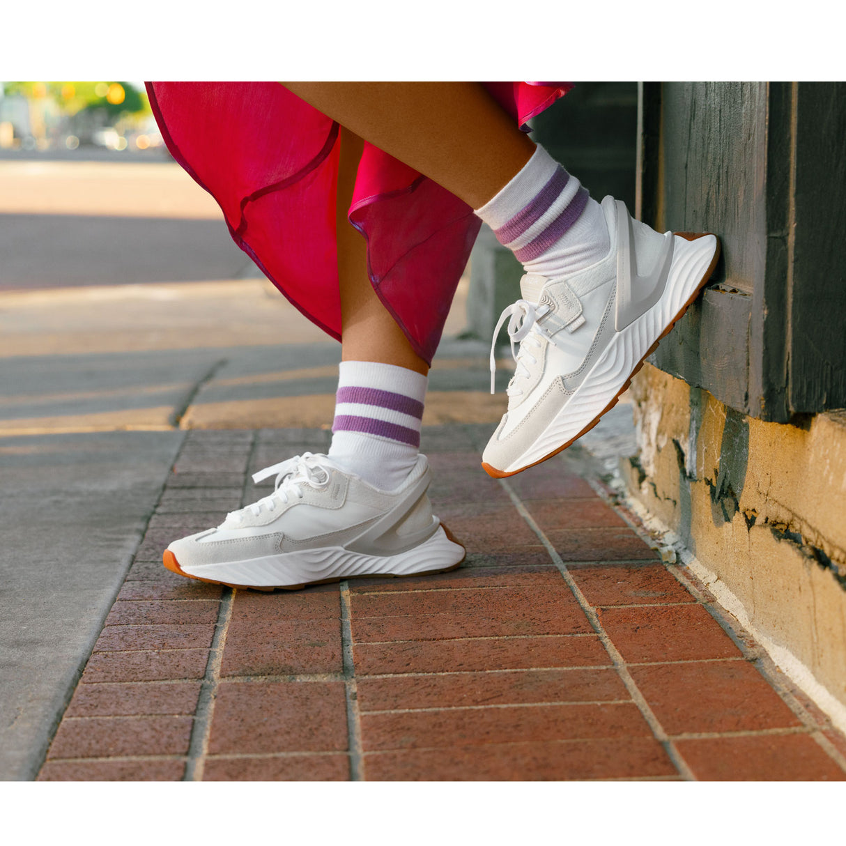 Kizik Monaco Sneaker (Women) - White/Moonbeam Athletic - Casual - Lace Up - The Heel Shoe Fitters