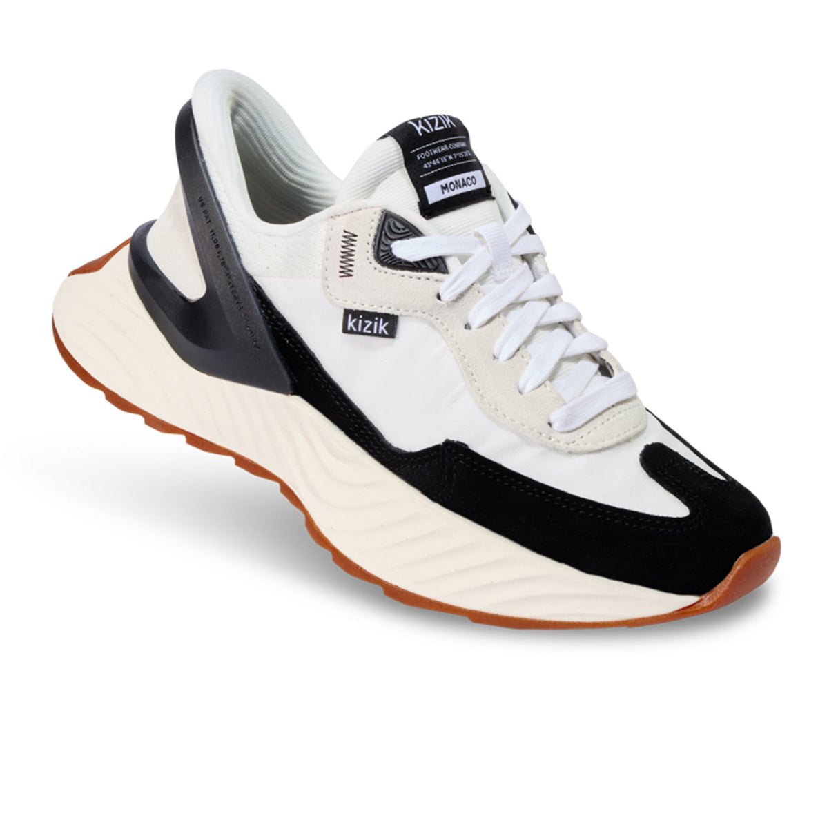 Kizik Monaco Sneaker (Women) - White/Black Athletic - Casual - Lace Up - The Heel Shoe Fitters