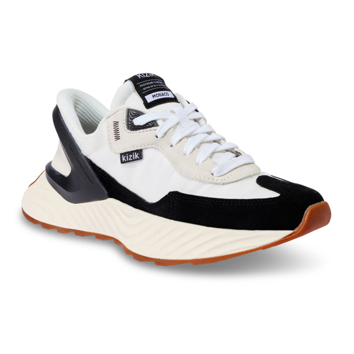 Kizik Monaco Sneaker (Men) - White/Black Athletic - Casual - Lace Up - The Heel Shoe Fitters