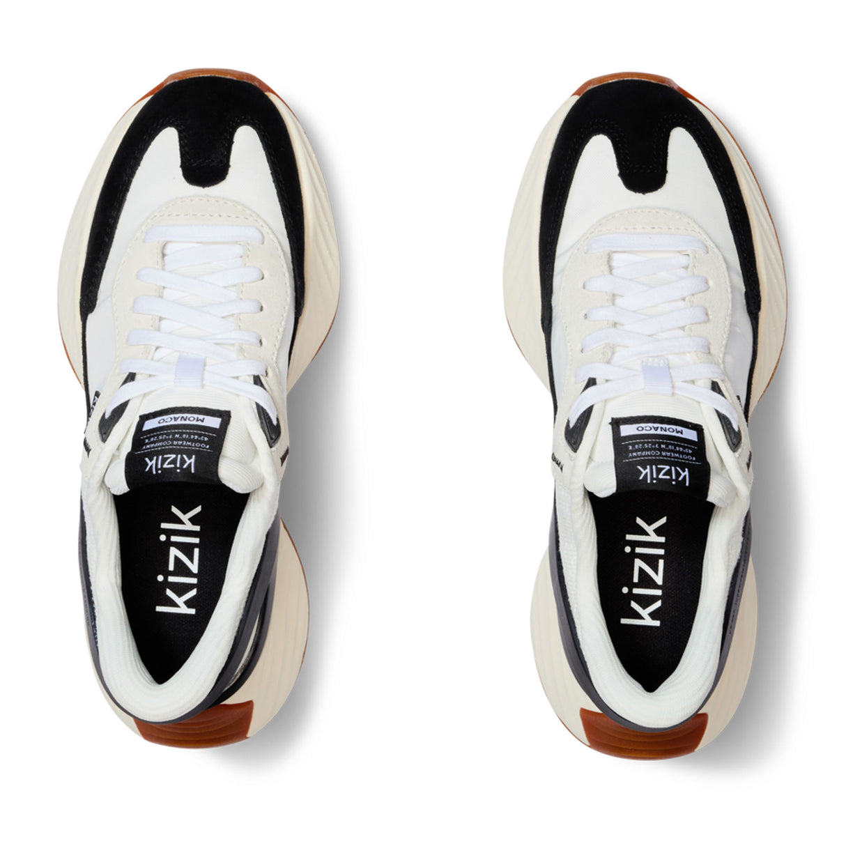 Kizik Monaco Sneaker (Women) - White/Black Athletic - Casual - Lace Up - The Heel Shoe Fitters