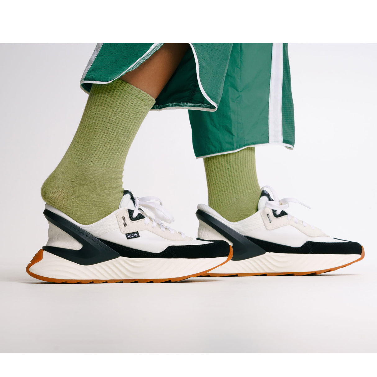 Kizik Monaco Sneaker (Men) - White/Black Athletic - Casual - Lace Up - The Heel Shoe Fitters