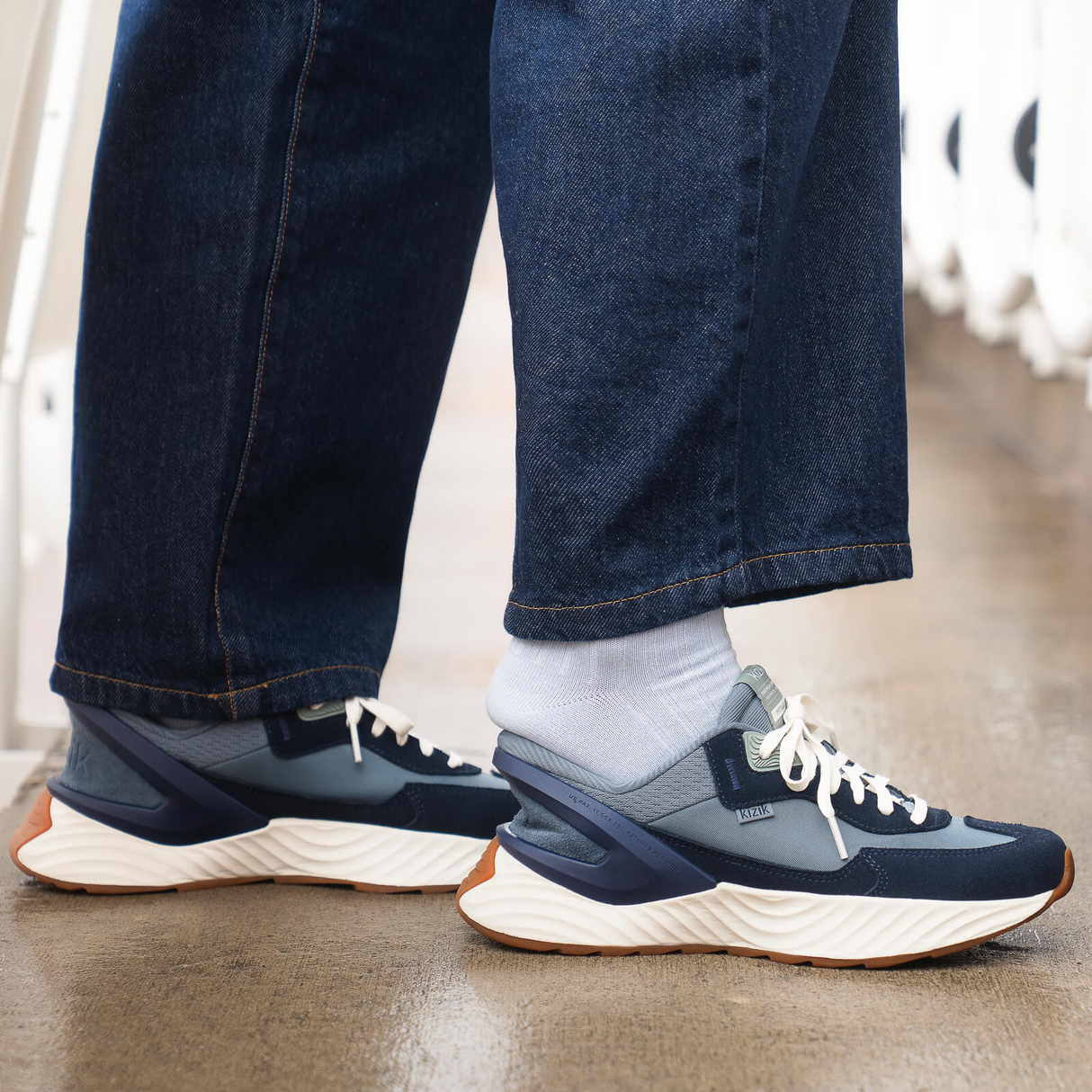 Kizik Monaco Sneaker (Women) - Stormy Weather/Naval Academy Athletic - Casual - Lace Up - The Heel Shoe Fitters